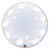 Folijas balons 22&quot; QL Bubble Deco &quot;Graduation Caps&quot;