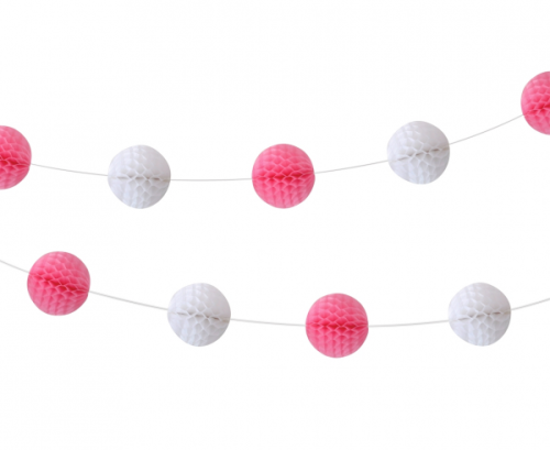 Pom Pom garland B&G Baby Girl, light pink, 250 cm
