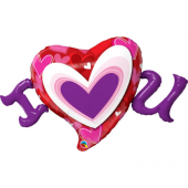 Folijas balons 46&quot; QL SHP &quot;I (Heart) U&quot;