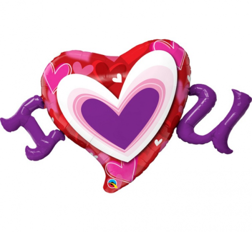 Folijas balons 46&quot; QL SHP &quot;I (Heart) U&quot;