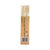 Eco-friendly collection - wooden knife & fork with napkin, 1 set