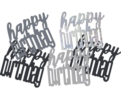 Confetti Glitz Happy Birthday, black, 142 g