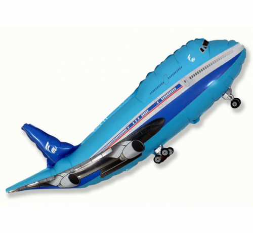 Foil balloon 24" FX - "Airplane" (blue)