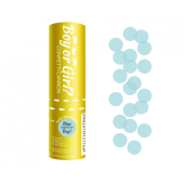 Confetti cannon Boy or Girl light blue paper circles, 15 cm