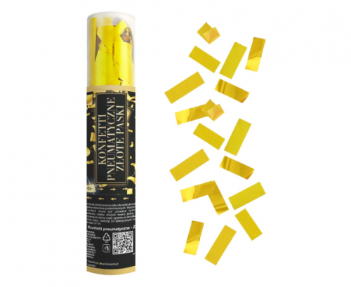 Confetti Cannon - gold stripes / 20 cm