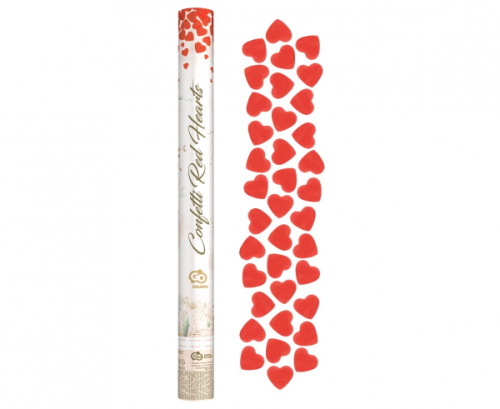 Confetti Cannon - red paper hearts / 60 cm