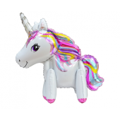 Folijas Balons Unicorn, 65 cm, balts, stāvošs