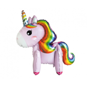 Воздушный шар из фольги Unicorn, 65 см, розовый, на подставке