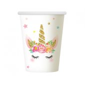 Unicorn paper cups, 266 ml, 6 pcs