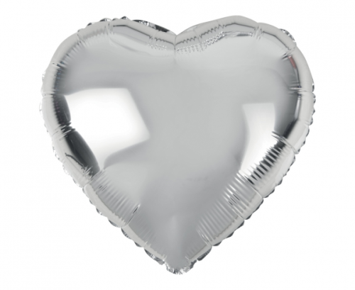 Folija balons &quot;Sirds&quot;, sudrabs, 18&quot;