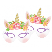 Unicorn paper masks, 18x20 cm, 6 pcs