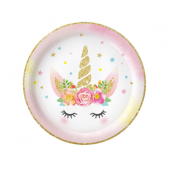 Unicorn paper plates, 18 cm, 6 pcs