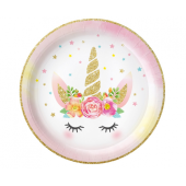 Unicorn paper plates, 23 cm, 6 pcs