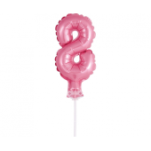 Folijas balons ar nūju 5&quot; DIGIT 8, rozā