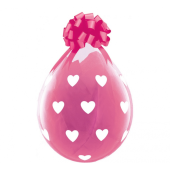 Balloon QL 18 inches Stuff Hearts, crystal transparent / 25 pcs.