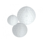 Paper decoration W&C 3 orbs, white (15 cm, 20 cm, 25 cm)