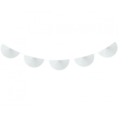 Paper garland W&C Deco Fans, white, 300 cm, fan size 20 cm