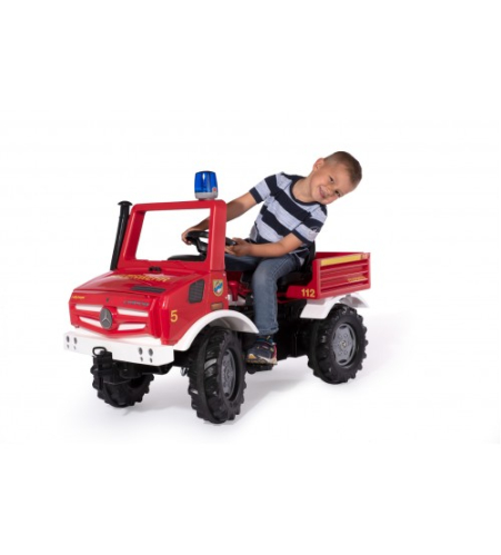 Mašīna liela ugunsdzēsēju ar pedāļiem  rollyUnimog Fire (ar gaismu) (3-8 gadiem) 038220