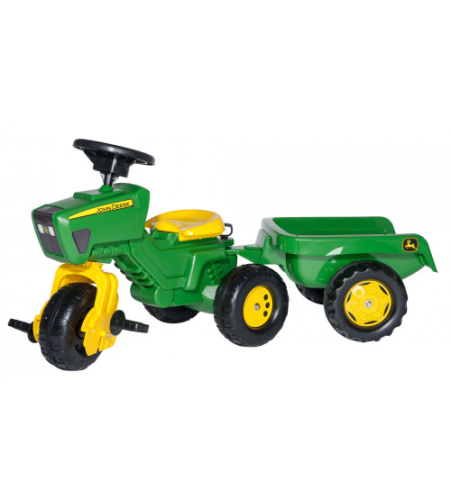 Pedāļu traktors riteņis ar piekabi Rolly Trac John Deere (2,5-5 gadiem) 052769 Vācija