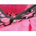 Leļļu rati, ar volāniem (tumši rozā ar melnu, ar lieliem ritenīšiem), augstums 67cm 534070