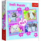Puzlis TREFL Kaķi (35,48,54,70 gb.) 4 in 1 4+ T34396
