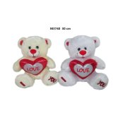 Plīša lācis 30 cm ar sirdi LOVE  (M3740) dažādas 166616