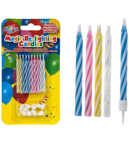Sveces komplekts 10 gabali MAGIC PARTY RE-LIGHTING CANDLES FB207470