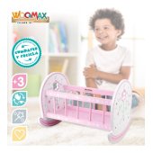Dabīgā koka šūpošanas gultiņa lellēm no 30 līdz 40 cm 3+ CB46474