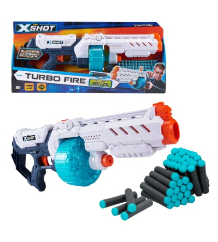 Pistole ar 48 porol. šautriņām līdz 27 m X-Shot Turbo Fire ZURU 8 g+ CB46561
