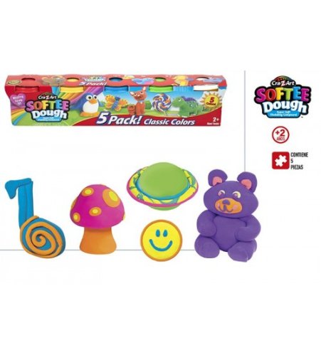 Plastilīna komplekts 5 krāsas 2+ CB46722