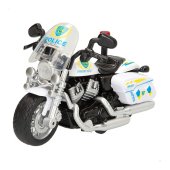 Metāla motocikls Police ar plastm. elementiem, inercija, skaņa, gaisma 13 cm dažādas CB47495