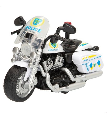 Metāla motocikls Police ar plastm. elementiem, inercija, skaņa, gaisma 13 cm dažādas CB47495