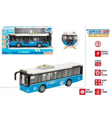 Autobuss ar skaņu un gaismu (durvis atvērās, inercija) 28 cm CB49808