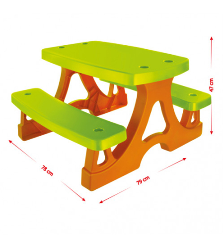 Mochtoys Plastmasas galds ar soliem *107227* 78x79x47cm